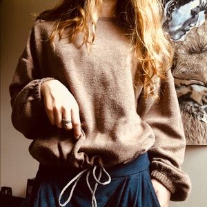 Zara drawstring-bottom sweater